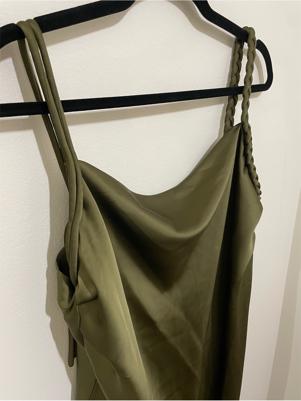 NWT House of Harlow 1960 Olive Green Slip Dress with Braided Detail, Size XL - Picture 12 of 14